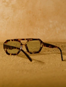 Tropiscape 1pc Asymmetrical Y2K Summer Beach Vacation Fashion Glasses Color Blocking Boho Vacay Vacay Vibes For Summer Beach Vacation,Outdoor,Travel Gifts