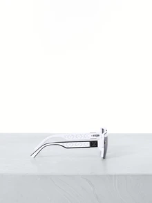 CHICVUE 1副时尚矩形镜框眼镜，高端时尚百搭街头风眼镜，女士圣诞礼物 - 白框黑灰片 - 查看 6