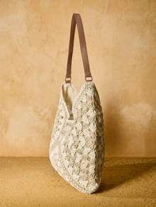 Tropiscape Túi Tote Dung tích lớn Họa tiết caro Bà ngoại Dệt tay dành cho Nữ, Đồ dùng cần thiết cho bãi biển, Đồ dùng cần thiết cho bãi biển, Đồ dùng cần thiết cho bãi biển & Mùa hè, Túi du lịch mới nhất, Túi xách bãi biển hot nhất Quà tặng Giáng sinh - Màu be - Xem 6