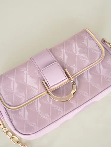 Clariva 女士时尚简约腋下小方肩包斜挎包，2025新款圣诞礼物 - 粉色 - 查看 6