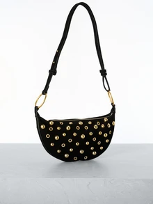 CHICVUE Steampunk Style Mushroom Rivet Shoulder Bag For Women Gifts - Black - View 1