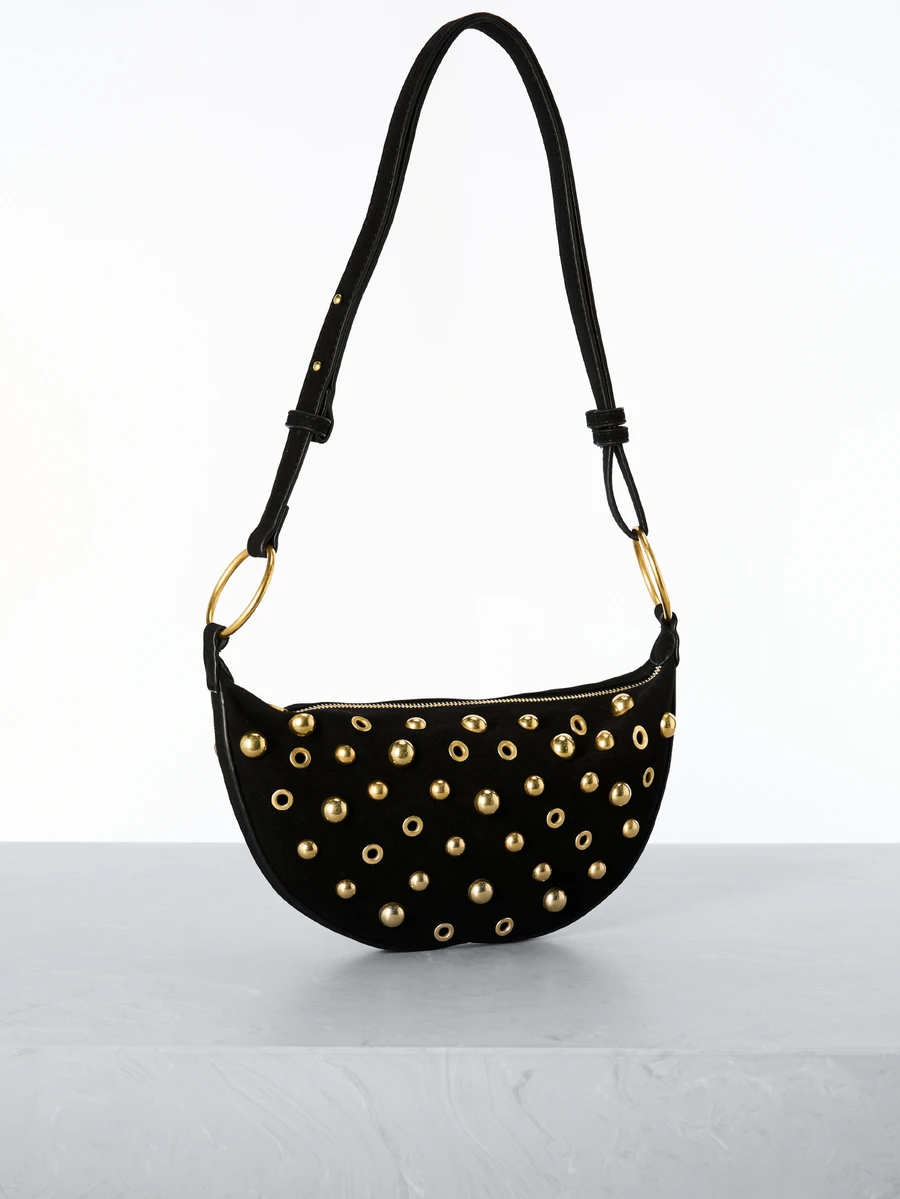 CHICVUE Steampunk Style Mushroom Rivet Shoulder Bag For Women Gifts - Black - View 1