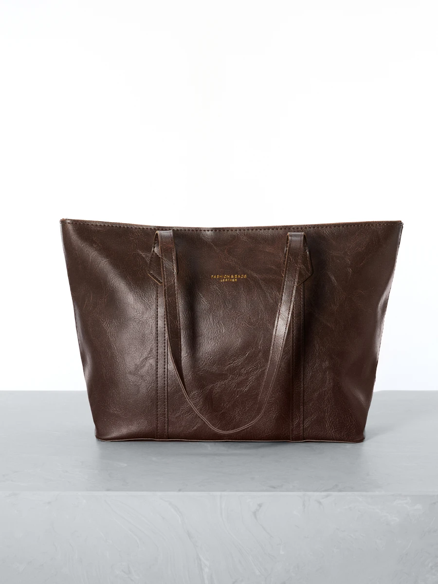 女士时尚多功能手提包，适合日常通勤，圣诞礼物之选 - 咖啡棕 - 查看 1