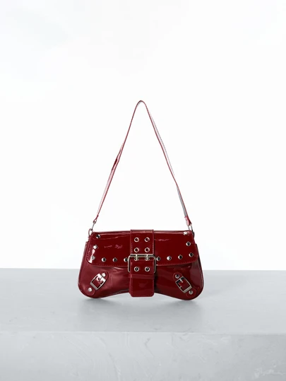 CHICVUE Fashionable Solid Color Rivet Decoration Armpit Foreskin Buckle Flip Shoulder Bag, Suitable For Shopping, Wallets, Shopping, Young Women, College Students, Newcomers, White-Collar Workers. They Are Very Suitable For Offices, Universities, Work, Business, Commuting, Outdoor Activities, Travel, And Outings Gifts