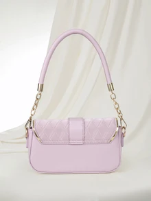 Clariva 女士时尚简约腋下小方肩包斜挎包，2025新款圣诞礼物 - 粉色 - 查看 5