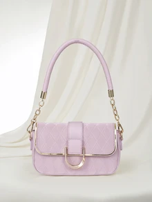 Clariva 女士时尚简约腋下小方肩包斜挎包，2025新款圣诞礼物 - 粉色 - 查看 2