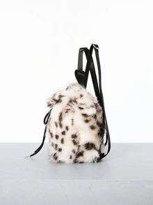 CHICVUE 1pc Elegant Plush Fashion Travel Backpack, Large Capacity Cute Backpack, Mini Cute Fluffy Backpack, Fashion Plush Travel Daypack, Lovely School Knapsack For Girls Women, Perfect Birthday Gift, Lightweight Fashionable Crossbody Bag.Portable Personalized Shoulder Bags. Gifts - Multicolor - View 4