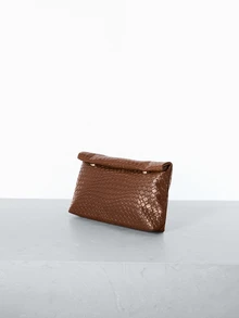 CHICVUE 时尚纯色手提包，大容量翻盖磁扣小方包，鳄鱼纹女士包，多功能晚宴包，适合女士聚会、旅行、购物，动物纹女士包，时尚手拿包，女士圣诞礼物 - 棕色 - 查看 5