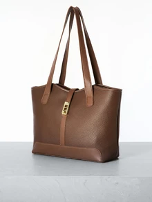 CHICVUE Women's Casual Splicing Zipper Shoulder Bag With Large Capacity For Everyday Use Handbags, New In Fall/Winter Large Capacity Shoulder Tote Bag Gifts - Coffee Brown - View 5