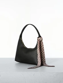 CHICVUE Minimalist Shoulder Underarm Bag For Women With Silk Scarf Gift Gifts - Black - View 2