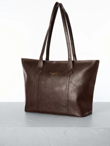 女士时尚多功能手提包，适合日常通勤，圣诞礼物之选 - 咖啡棕 - 查看 5