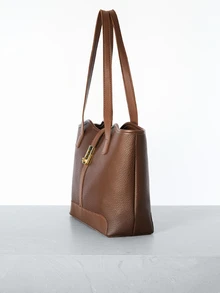 CHICVUE Women's Casual Splicing Zipper Shoulder Bag With Large Capacity For Everyday Use Handbags, New In Fall/Winter Large Capacity Shoulder Tote Bag Gifts - Coffee Brown - View 4