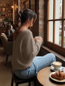 Pull tricoté pour femmes, nouveau modèle automne/hiver - Pull d'hiver de la Saint-Valentin automne/hiver - Design nœud papillon ajouré dans le dos, pull réversible à manches longues pour l'hiver