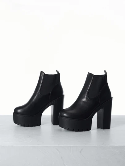 CHICVUE Brown European Style Fashion Slip-On High Heel Ankle Boots For Women, Waterproof Platform,Math Cardigan, New Autumn/Winter Designs, Black High Heel Shoes, Fashionable Casual Boots Gifts