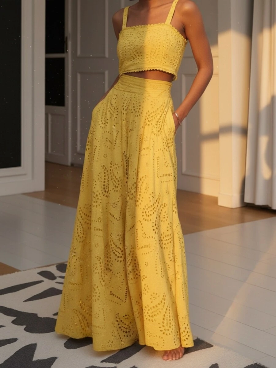 (1 chiếc) Chân váy chữ A thêu hoa khoét rỗng kiểu cổ điển, thanh lịch, tinh tế, không kèm áo lót, phong cách Gothic, phù hợp cho Giáng sinh, Xuân/Hè, phong cách Bohemian, lễ hội âm nhạc, tựu trường, mùa cưới. - Màu Mù tạt vàng - Xem 1
