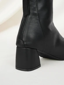 Clariva 女士靴子、踝靴、女鞋、婚鞋、高跟靴、黑色厚底厚底冬季短靴、舒适鞋底时尚高跟女靴、适合寒冷天气的休闲套穿鞋、四季必备单品、圣诞礼物