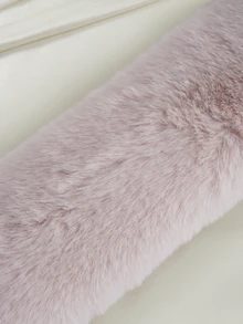 Clariva 1pc Women Snood Knitted Fluffy Collar Warm Neck Wrap, With Fish-Tailed Draped Design, Ideal For Daily Winter Protection Accessories Women Gifts - Beige - View 6