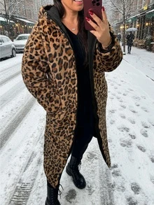 Women's Reversible Thick Long Sleeve Mid-Length Casual Fleece Jacket, Suitable For Autumn/Winter Black - Black - View 2