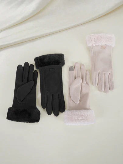 Clariva 2双装女士保暖骑行手套，冬季保暖骑行手套，秋季配件，圣诞礼物