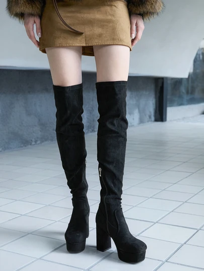 CHICVUE 秋冬女士时尚派对蝴蝶水钻尖头镂空黑色踝带高跟鞋，完美搭配黑色连衣裙，性感圣诞礼物