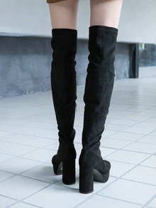 CHICVUE 秋冬女士时尚派对蝴蝶水钻尖头镂空黑色踝带高跟鞋，完美搭配黑色连衣裙，性感圣诞礼物 - 黑色 - 查看 3