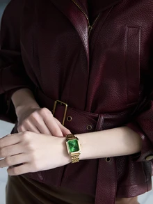 CHICVUE 1件女士优雅钢带方形表盘时尚奢华石英表，不含表盒，圣诞礼物 - 金色 - 查看 5