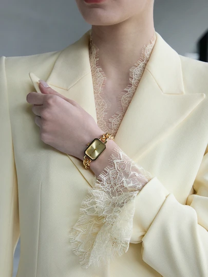 CHICVUE 1件女士不锈钢链手链石英小手表，节日礼物，适合学生返校或作为圣诞礼物