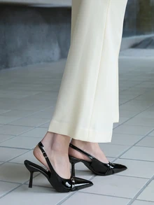 CHICVUE 女士尖头小猫跟套脚凉鞋圣诞礼物 - 黑色 - 查看 3