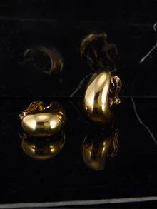 CHICVUE Fashionable Non-Pierced Clip-On Earrings For Women Gifts - Yellow Gold - View 6