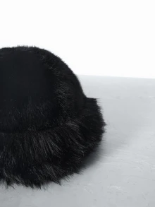 CHICVUE 1 pieza Gorro de invierno de mujer con pelo, estilo europeo y coreano, gorro de invierno talla grande grueso y versátil de unicolor, ideal para regalos de Navidad y atuendos de invierno - Multicolor - Ver 5