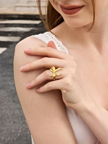 Hatastic 1pc Elegant Bowknot Design Open Ring For Women Valentines,Mom,Mother,Mother's Day,Gift Gifts Music Fest - Bow - View 4