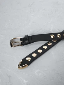 CHICVUE Women's Versatile Studded Punk Style Belt, PU Leather Polka Dot Street Style Waist Belt, Suitable For Spring, Summer, Autumn And Winter Summer, School Fall, Autumn, Gifts - Multicolor - View 3