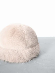 1 件圣诞礼物，时尚女士冬季款式，厚实保暖的人造毛皮，简约时尚，蒙古包人造毛皮男女通用户外渔夫帽圣诞礼物 - 彩色 - 查看 3