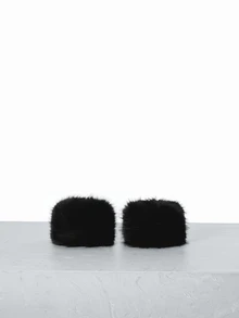 CHICVUE 1 Pair Solid Color Fluffy Cuff Sleeves, Autumn/Winter Accessory For Women Gifts