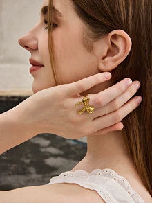 Hatastic 1pc Elegant Bowknot Design Open Ring For Women Valentines,Mom,Mother,Mother's Day,Gift Gifts Music Fest - Bow - View 6