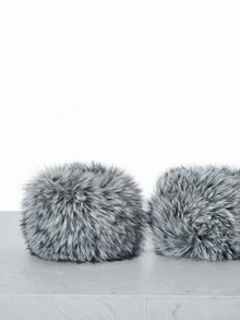 CHICVUE 1 Pair Solid Color Fluffy Cuff Sleeves, Autumn/Winter Accessory For Women Gifts
