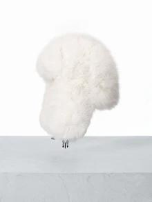 CHICVUE 女士毛绒帽，加厚仿狐狸毛耳罩，适合秋冬季户外活动，圣诞礼物 - A - 查看 2