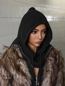 DareSee 1pc New Balaclava Hat, Winter Windproof Neck Warmer Wool Hat For Women, Warm Ear Protection, Suitable For , Thanksgiving Gifts