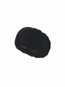 CHICVUE 1 Piece Faux Fur Headband With Stretch Women's Winter Earwarmer Earmuff Gorgeous Faux Fox Fur Hollow Hat Empty Top Hat For Winter Headwear Gifts - Black - View 1