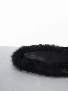 CHICVUE Artificial Fur Flat Top Winter Hat, Spliced Faux Fur Trapper Hat For Autumn And Winter Winter Outfits Gifts - Hat - View 3
