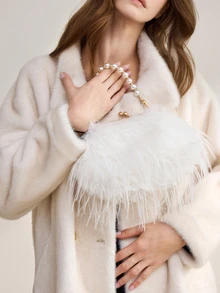 Clariva Fashionable Khaki Flap Chain Fluffy Handbag, Versatile Women's Shoulder Bag For Daily Commute And Phone Pouch Gifts - White - View 5