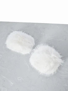 CHICVUE 1 Pair Solid Color Fluffy Cuff Sleeves, Autumn/Winter Accessory For Women Gifts