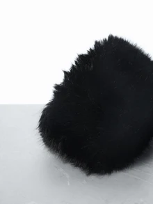CHICVUE Artificial Fur Flat Top Winter Hat, Spliced Faux Fur Trapper Hat For Autumn And Winter Winter Outfits Gifts - Hat - View 4