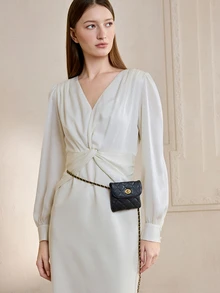 Clariva 新款时尚多功能菱形刺绣可拆卸链条迷你多功能腰包/单肩包/斜挎包，女士西式钱包，圣诞礼物 - 黑色 - 查看 9