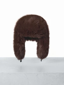 CHICVUE 女士毛绒帽，加厚仿狐狸毛耳罩，适合秋冬季户外活动，圣诞礼物 - A - 查看 5