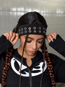 DareSee 1 chiếc băng đô bản rộng, co giãn, kiểu dáng Punk Girl, chất liệu kim loại, phong cách Rock Steampunk, thích hợp cho thể thao, thường ngày, phụ kiện tóc, băng đô turban, băng đô cài tóc mùa thu đông, phụ kiện đi nghỉ mát, khăn choàng thanh lịch dành cho nữ, quà tặng lễ hội âm nhạc. - Nhiều màu - Xem 2