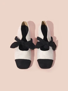 Hatastic Women's Versatile Comfortable Casual Slip-On Square Toe Flats Beige Loafers Gifts - Beige - View 2