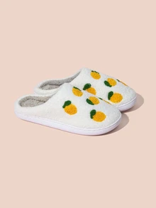 Hatastic Cute Non-Slip Lemon Pattern Winter Home Slippers For Women Gifts - Yellow - View 5
