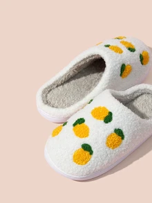 Hatastic Cute Non-Slip Lemon Pattern Winter Home Slippers For Women Gifts - Yellow - View 4