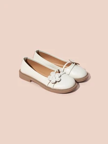 Hatastic 秋冬季女士花朵装饰平底鞋，时尚米色户外鞋，音乐节礼物 - 白色 - 查看 3